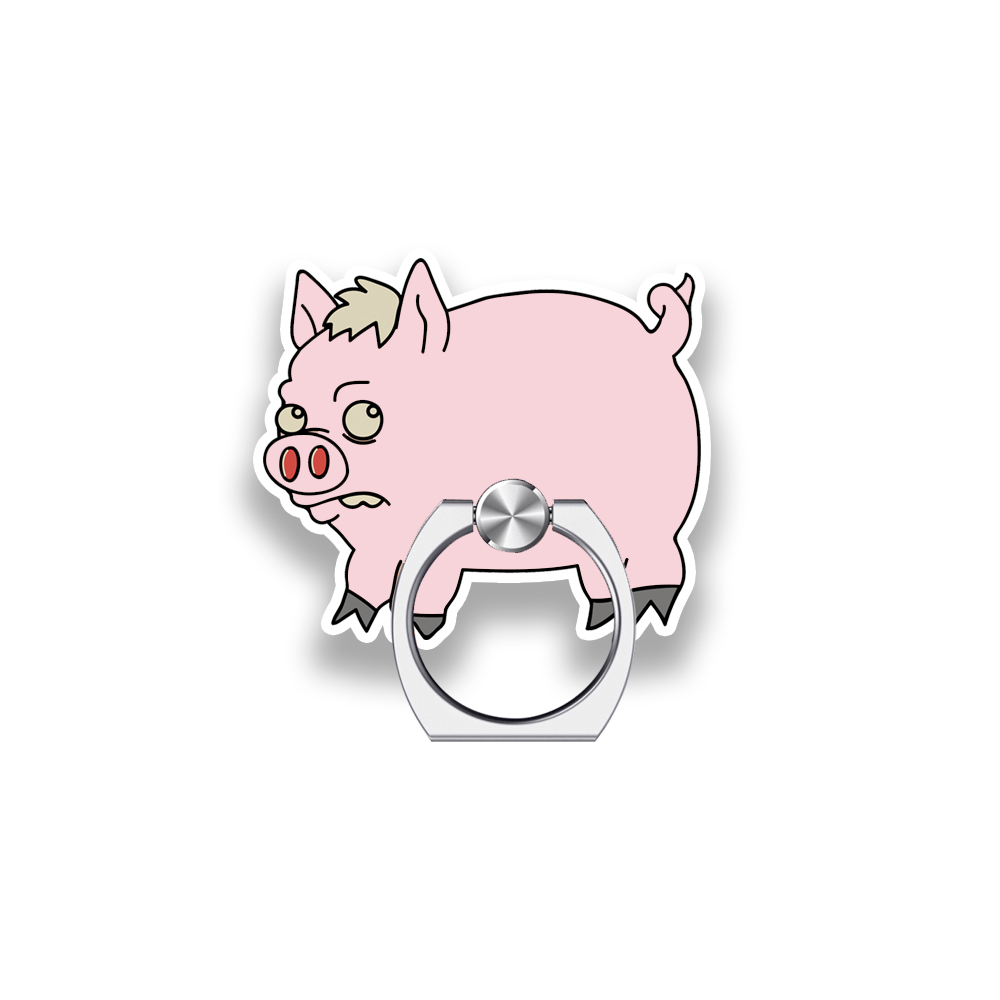 HAKEI Khung gương đen Trump Pig Điện thoại di động Đứng hai - Nhẫn nhẫn chrome heart