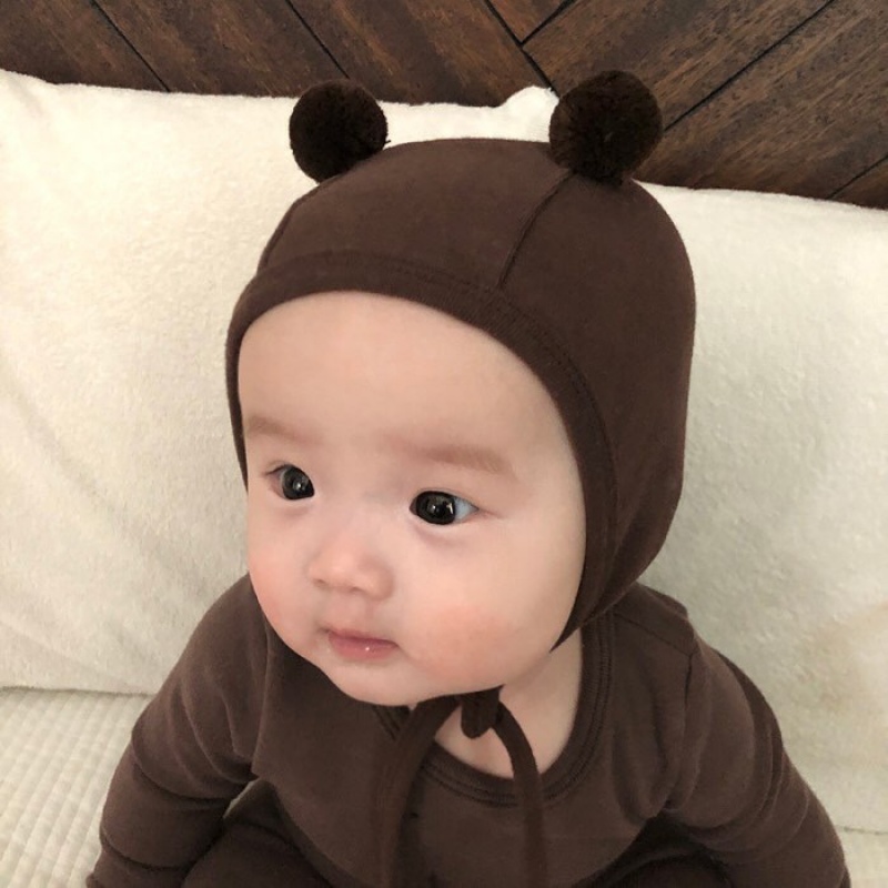ins exploits 2019 South Korean infant child baby cap male and female baby lacing protective ear cap cute ball cap