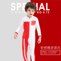 Nuohai spring and summer autumn new color matching cycling clothes childrens quick drying clothes red and white trend sunscreen breathable balance car clothing