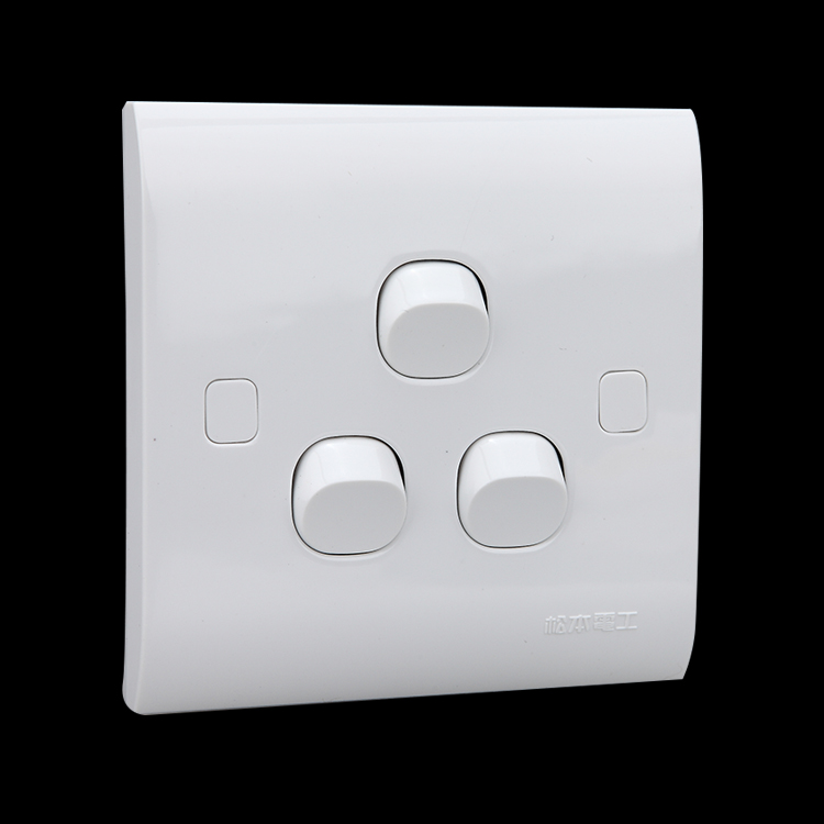 Matsumoto C3 series 10A three-position double-cut nail switch 86 type old-fashioned 3-open double-cut small button switch panel