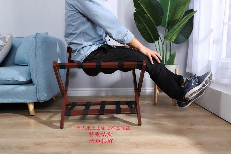 Khách sạn cao cấp nhà có thể gập sàn hành lý giá lưu trữ kệ khách sạn đồ nội thất phòng gỗ rắn - Nội thất khách sạn giường khách sạn