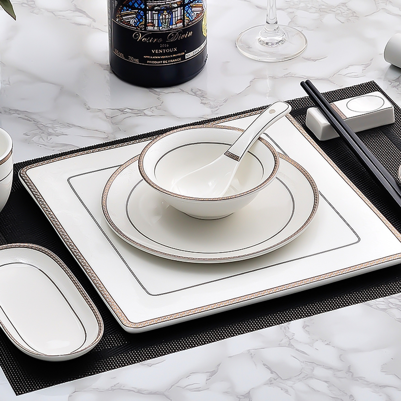 Hotel Ceramic Tableware Set, Restaurant, Club, Company, Unit, Luxury Private Room, Bowl and Plate Set, Dishes