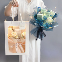 Gypsophila sunflower dried flower cigarette bouquet simulation flower net red gift small gift handmade creative for boyfriend