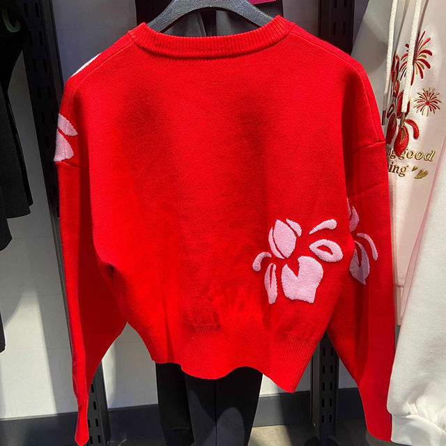 Anta Good Things Happen Sweater Loose Sweater Women's 2024 Spring Dragon Flower Wealth ເຄື່ອງນຸ່ງປີໃຫມ່ 162418711