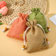 Drawstring Linen Pouch, Composite Imitation Linen Bag, High-End Jewelry Bag, Celadon Packaging Bag, Linen