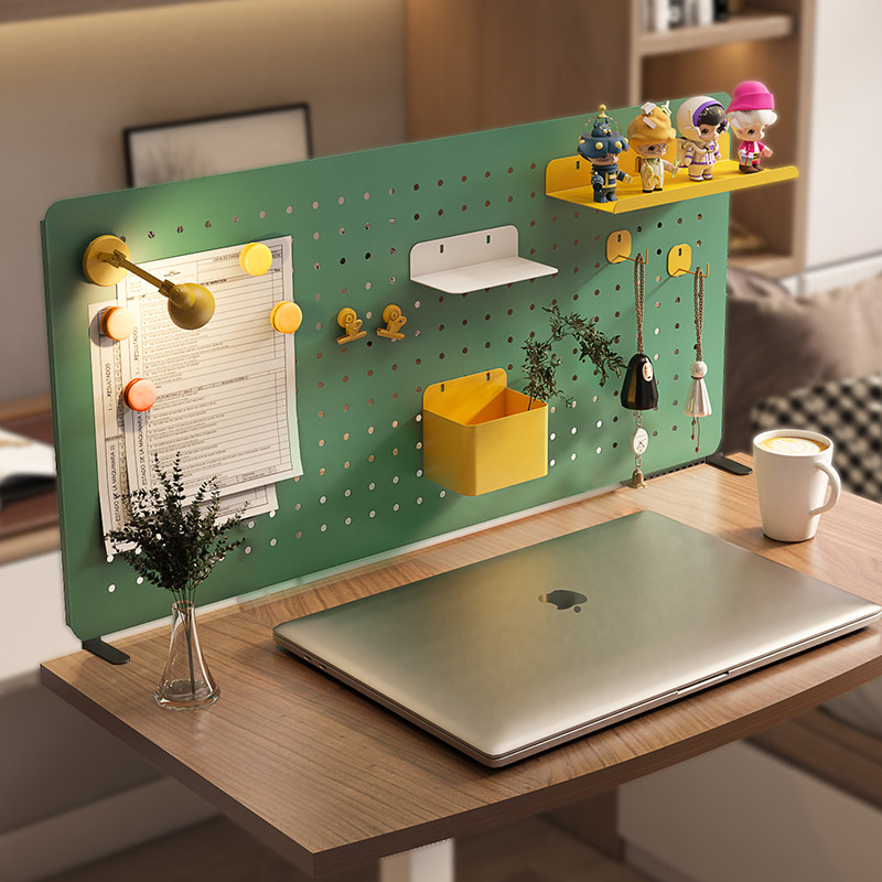 Tabletop hole hole board table shelf free hole metal office desk can be vertical clip storage wall display stand