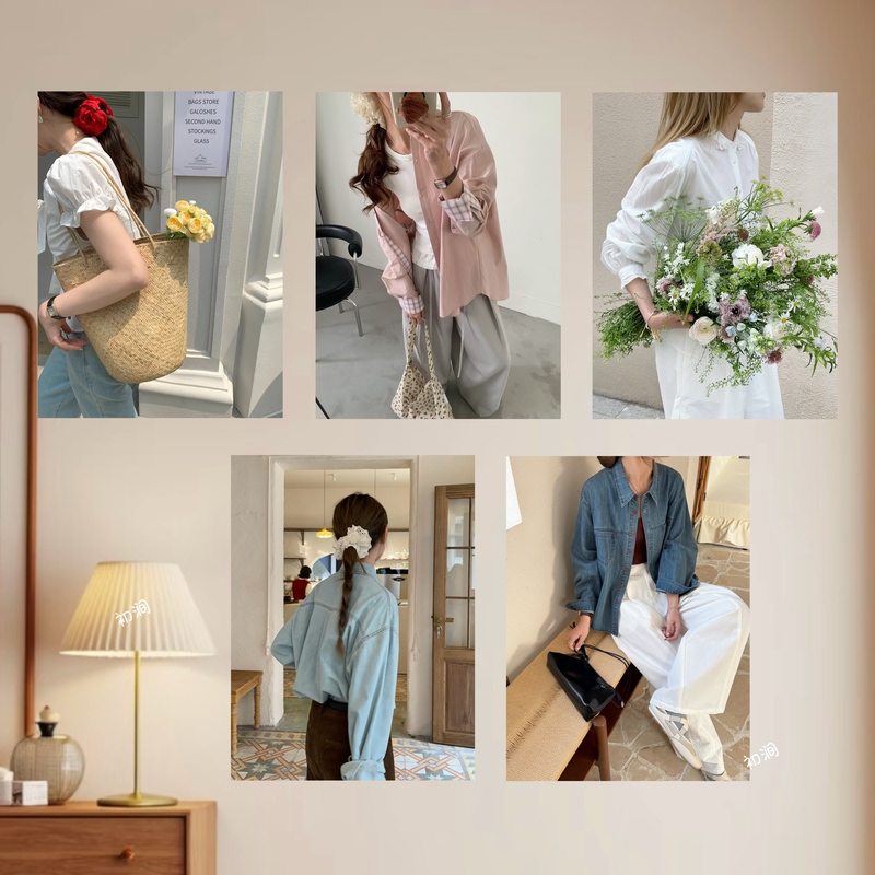 Instagram-Style Fresh and Simple Outfit Poster Wall Stickers for Clothing Store, Shop, Studio, Photo Backdrop, Decoration Painting