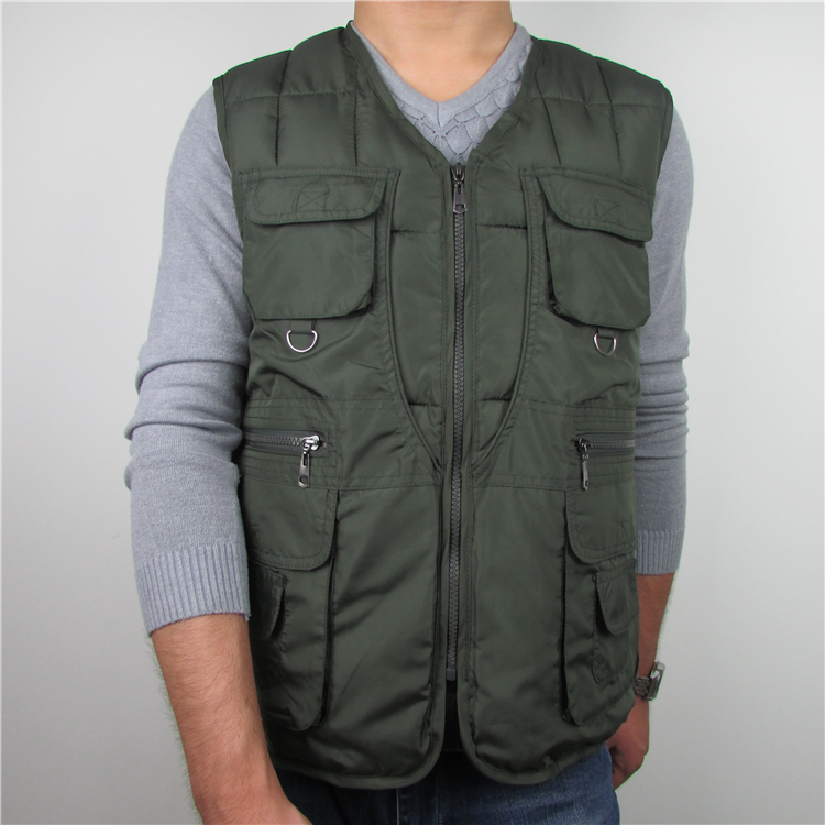 Mùa thu và mùa đông mới xuống cotton trung niên vest nam vest vai cha tải cotton vest ngoài trời vest vest trung niên