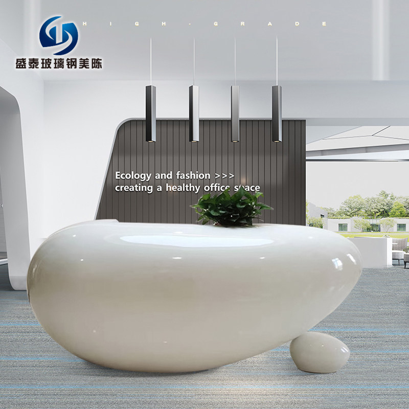 Profiled Fiberglass Reception Foreground Pebble Modeling Mall Hotel Sample House Display Center Reception Front Desk Creative Bar