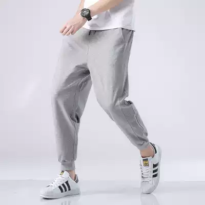 2020 trendy brand autumn loose pants men's thin drawstring casual pants Korean version of the trend sports pants basketball guard pants