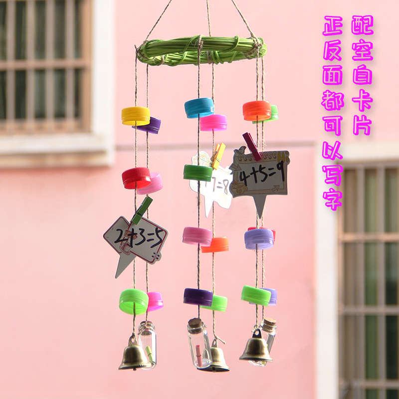 Windbell Diy Material Bag Handmade Vine Ring Environmental Protection Themed Creative Bottle Cap Hemp Rope Kindergarten Message Cards
