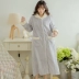 Phiên bản Hàn Quốc của mùa thu và mùa đông cộng với áo choàng dài bằng lông cừu san hô pijama nam Night Robe