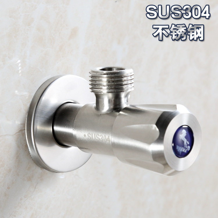 Hanma bathroom SUS304 stainless steel triangle valve thickened hot and cold explosion-proof water stop valve lead-free diamond wheel eight-character valve