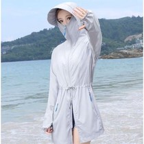 Large code sunscreen woman 200 catty 2021 summer new medium long section Korean version outdoor bicycling loose sheet jacket