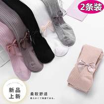 Girls pantyhose spring and autumn pure cotton medium and thin baby socks one-piece socks Autumn and winter childrens leggings wear outside