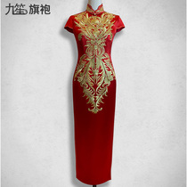 Improved Cheongsam bridal toast dress 2020 new summer wedding red small dress engagement dress bridal outfit