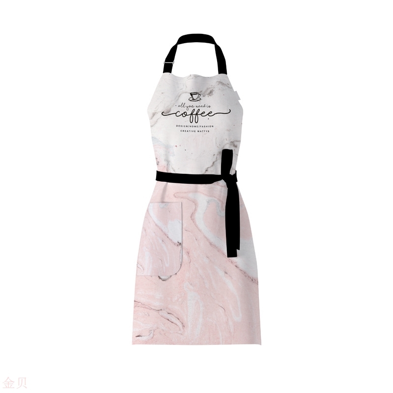 Strawberry Half Pond Ins Wind Nordic Marble Striped Dress Fresh Cotton Linen Lovers' Skirt Home Dress Waterproof