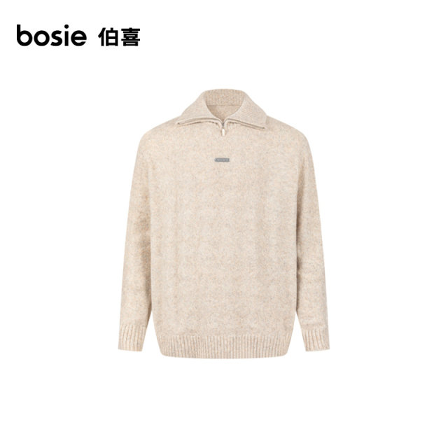 bosie spring and autumn shirt collar sweater sweater men's loose couple style casual versatile fashion sweater top trendy