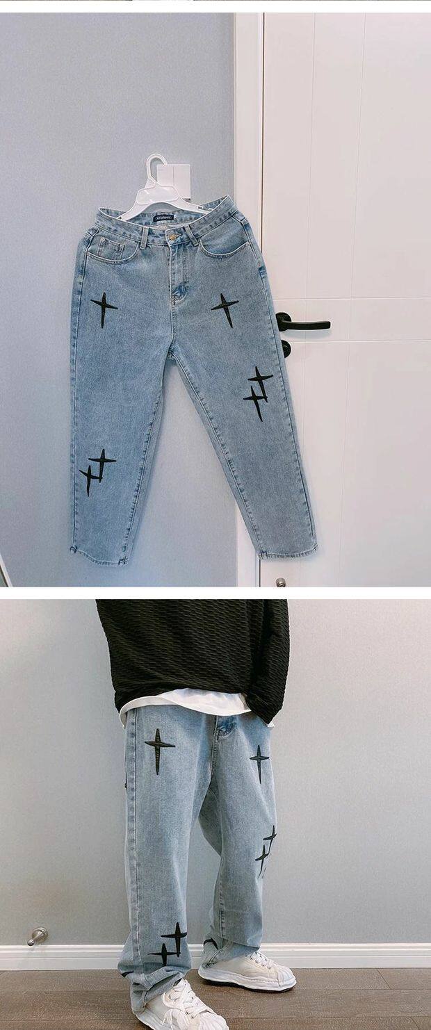 Узкие формальные джинсовые джинсы Брюки для брюк Мужские рваные мужские джинсы       