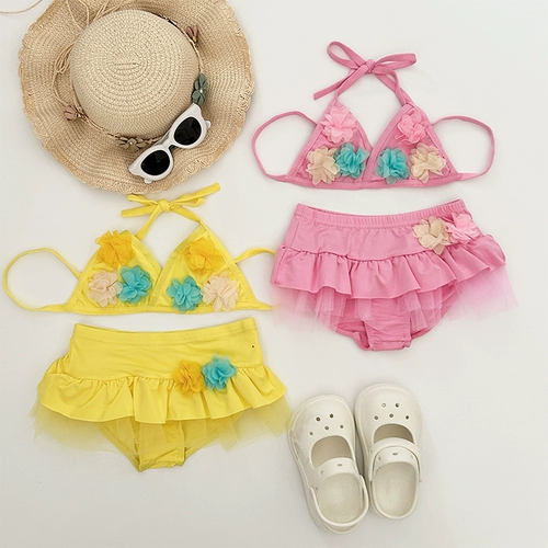 Комплект для девочек, детский милый купальник для раннего возраста