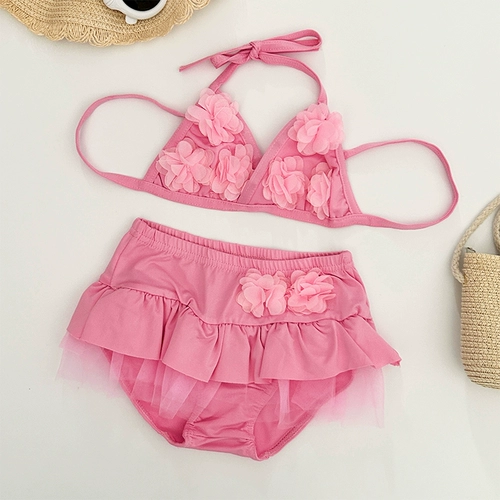 Комплект для девочек, детский милый купальник для раннего возраста