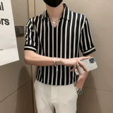 Летняя брендовая рубашка, V-образный вырез, в корейском стиле