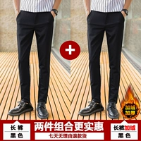 [Обычные+бархат] брюки черные+брюки черные