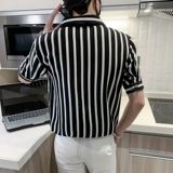 Летняя брендовая рубашка, V-образный вырез, в корейском стиле