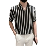 Летняя брендовая рубашка, V-образный вырез, в корейском стиле