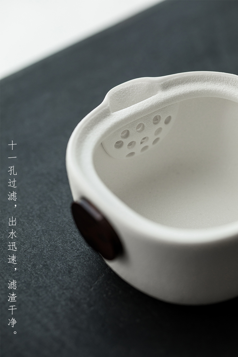 Vegetation school ceramics to crack a pot of three portable travel to receive package Japanese kung fu tea set