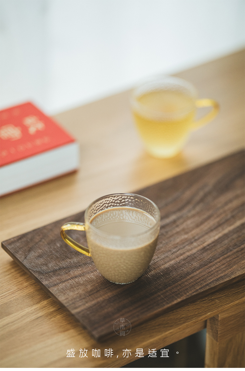 Vegetation school Japanese hammer glass cup with the heat - resistant glass ultimately responds cups of coffee cup tea cup