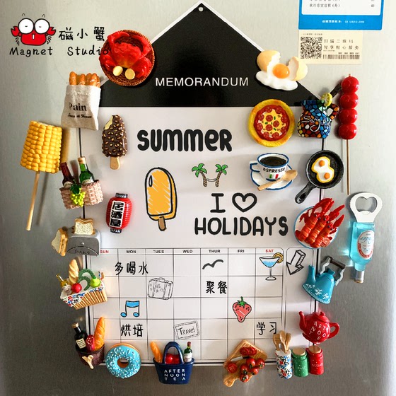 Gourmet refrigerator magnets simulated food personality creative magnetic stickers magnet magnetic decoration ins2024 new style