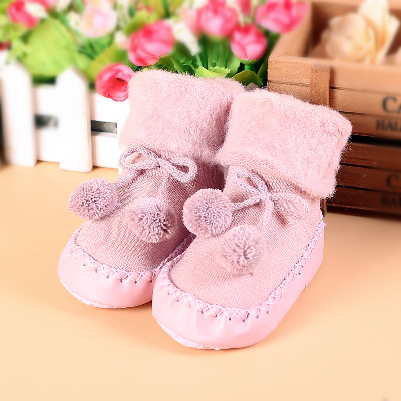 Giày em bé và nhung dày nam và nữ Giày trẻ sơ sinh vớ trẻ sơ sinh vớ 036-12 tháng mùa đông tất vớ mùa hè đẹp
