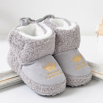 Spring and autumn winter men and women baby toddler shoes plus velvet thick non-slip soft bottom newborn baby cotton shoes