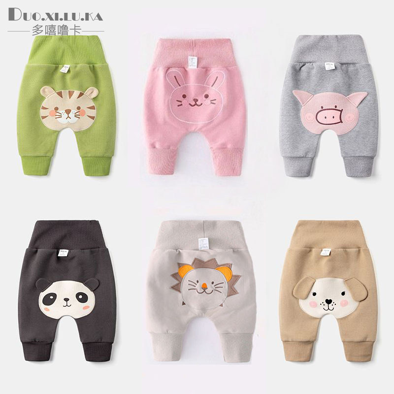 Baby Pants Spring Autumn winter Men's and women's baby gush pants male and female child large pp pants cartoon children long pants high waist-Taobao