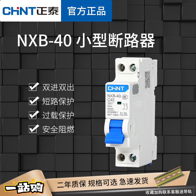Zhengtai double-out small circuit breaker NXB-40 household air protection switch DZ267 new product 1P N