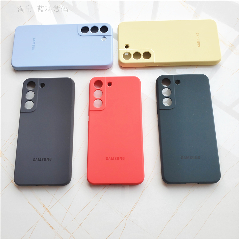 Suitable for Samsung S22 Original Liquid Silicone Protective Case S22+ Full Coverage S22Ultra Phone Case Anti-Drop Original Soft Style Official Simple Solid Color Fashionable Unisex Matte Skin-Friendly Dirt-Resistant Trendy