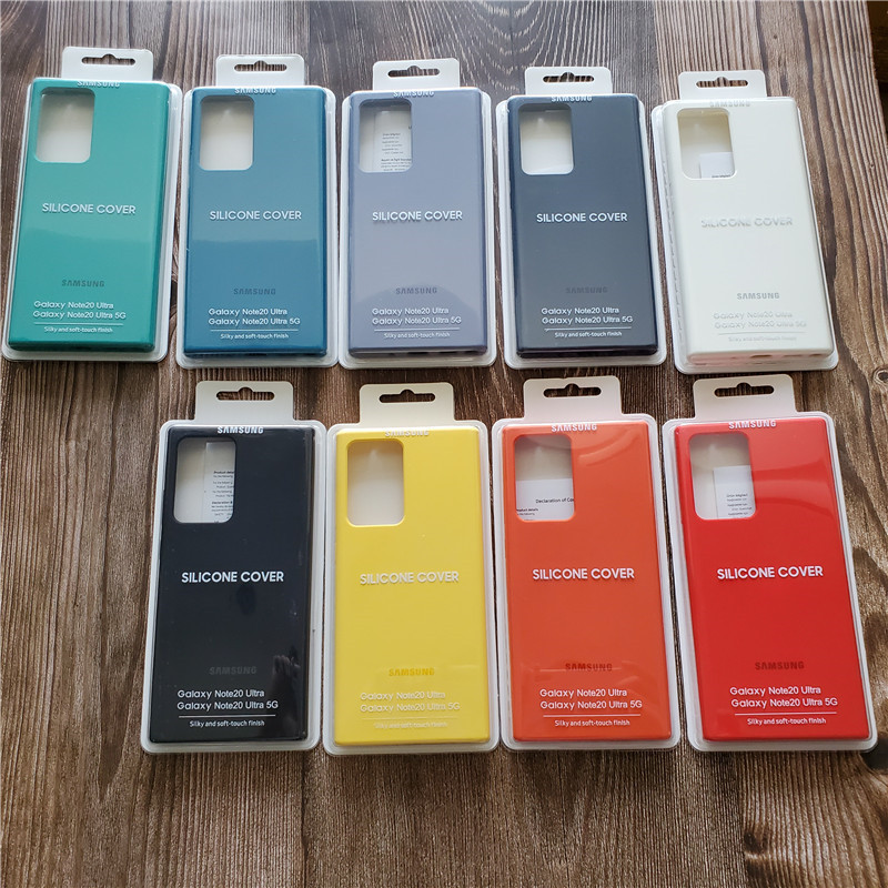 Suitable for Samsung Note20 Ultra All-Inclusive Liquid Silicone Protective Case Note20 Anti-Fall Phone Case Simple Soft Unisex Candy Color Solid Color Fashionable Skin-Like Matte Finish