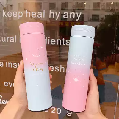Thermos Cup Nordic style water cup female cute anti-fall fairy student simple high school students fashion high-grade