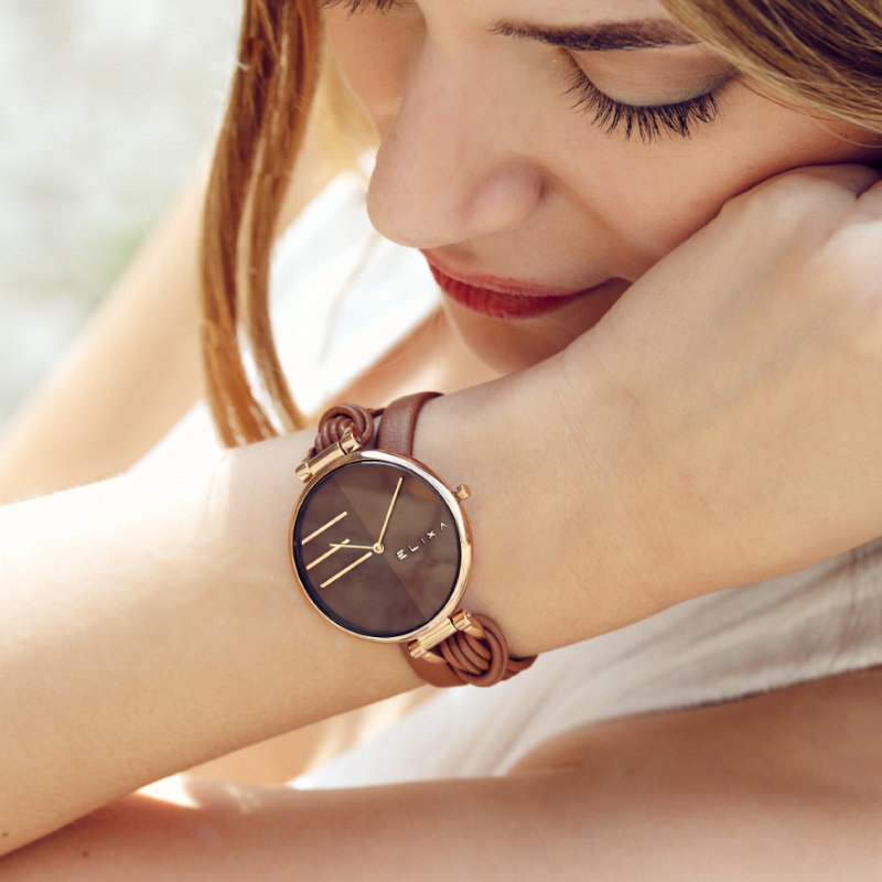 Elixa Alice Swiss simple temperament waterproof niche women's watch large dial famous brand watch women