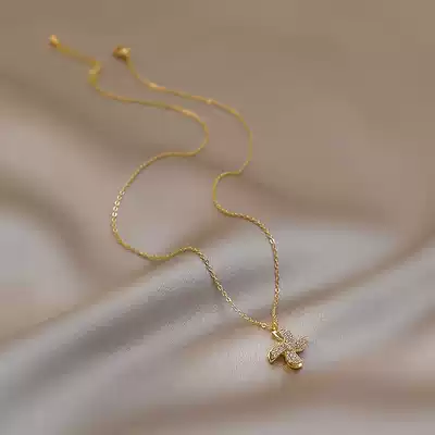 Korea can rotate windmill necklace female summer minority design light luxury sterling silver 2021 New choker Wild