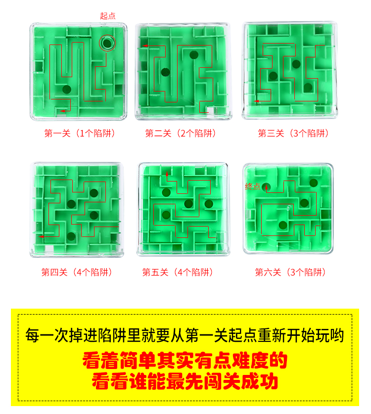 Mê cung sáu mặt 3d, khối ba chiều, ngày trẻ em sáu trong một, hạt trí tuệ, giáo dục sớm, đồ chơi, quà tặng mẫu giáo búp bê giấy