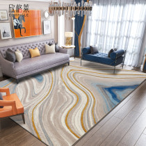 Light luxury carpet Living room coffee table blanket Marbled Mediterranean household blue European-style bedroom bedside blanket Modern minimalist