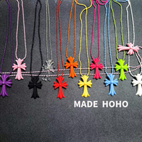 Made hoho colorful cross love vine resin material versatile hip hop trend stacking necklace for men and women
