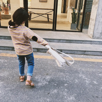 City of Beauty Girl Baby Striped Long Sleeve T-shirt Spring New Girl Dress Fabric Style