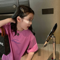 Girls loose version of the long letter T-shirt Summer new child clothes CUHK Girl large version T little girl blouses foreign air