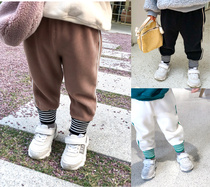 Beauty girl baby pants Winter girl velvet pants one velvet sweatpants 2019 Winter new girls wear
