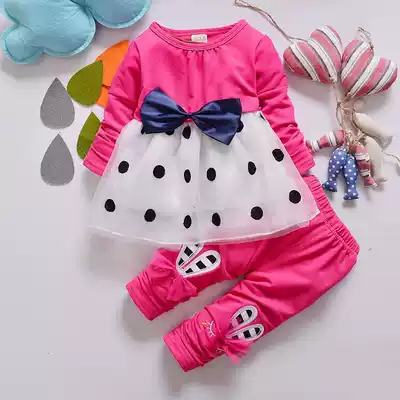 2021 new girls cotton autumn clothes 0-1234 years old female baby children's clothing children's suit spring and autumn two or three-piece suit
