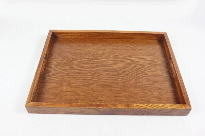 Đĩa gỗ ZAKKA cổ điển bằng gỗ nhanh chóng bữa ăn phụ cafe trà bộ trà đạo cụ khay gỗ hình chữ nhật - Tấm