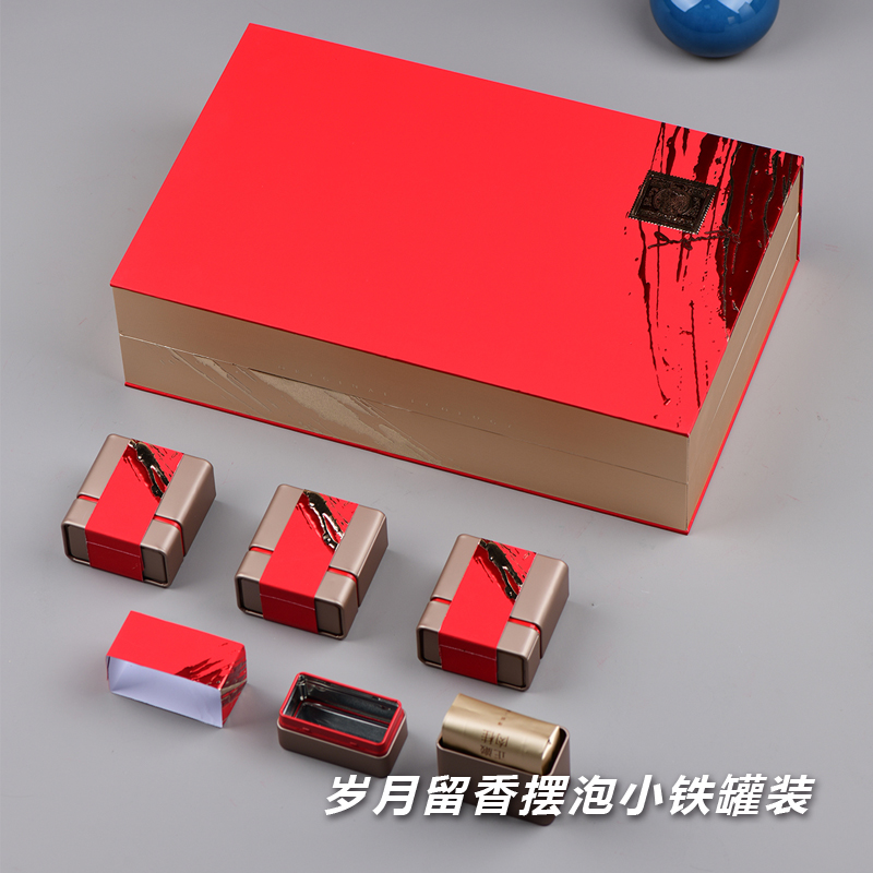Chinese style tea packaging box 6 cans 12 cans Pendulum Tea Leaves Jar black tea Grand red robe General Tea Empty Gift Box